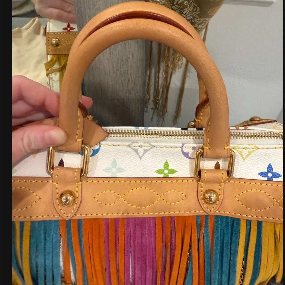 Louis Vuitton X Murakami Vintage Multicolor Fringe Speedy 25 Handbag - Picture 8 of 10